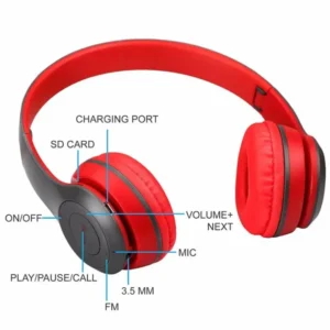 Wireless Bluetooth Foldable Headphones with FM Radio, TF Card & Mic for All Devices