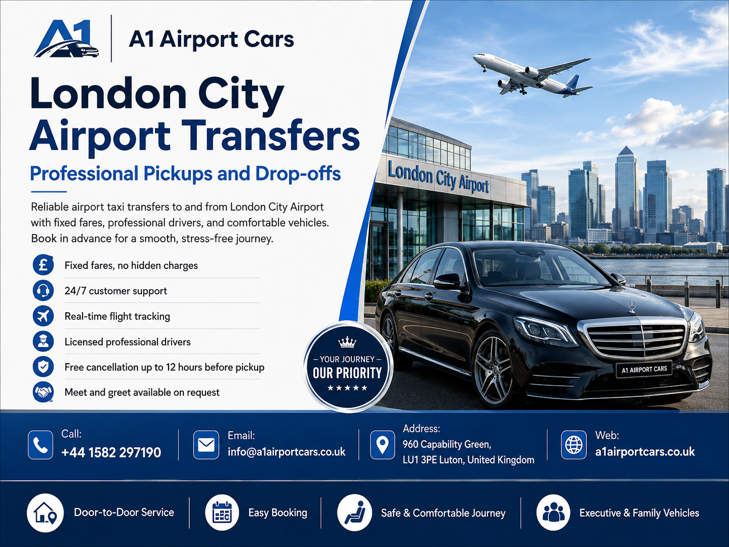You are currently viewing London City Airport Transfers – Fixed Price, 24/7 Reliable Airport Taxi Service